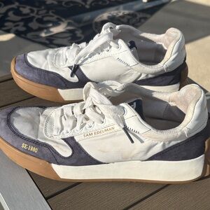Sam Edelman White and Navy Sneakers